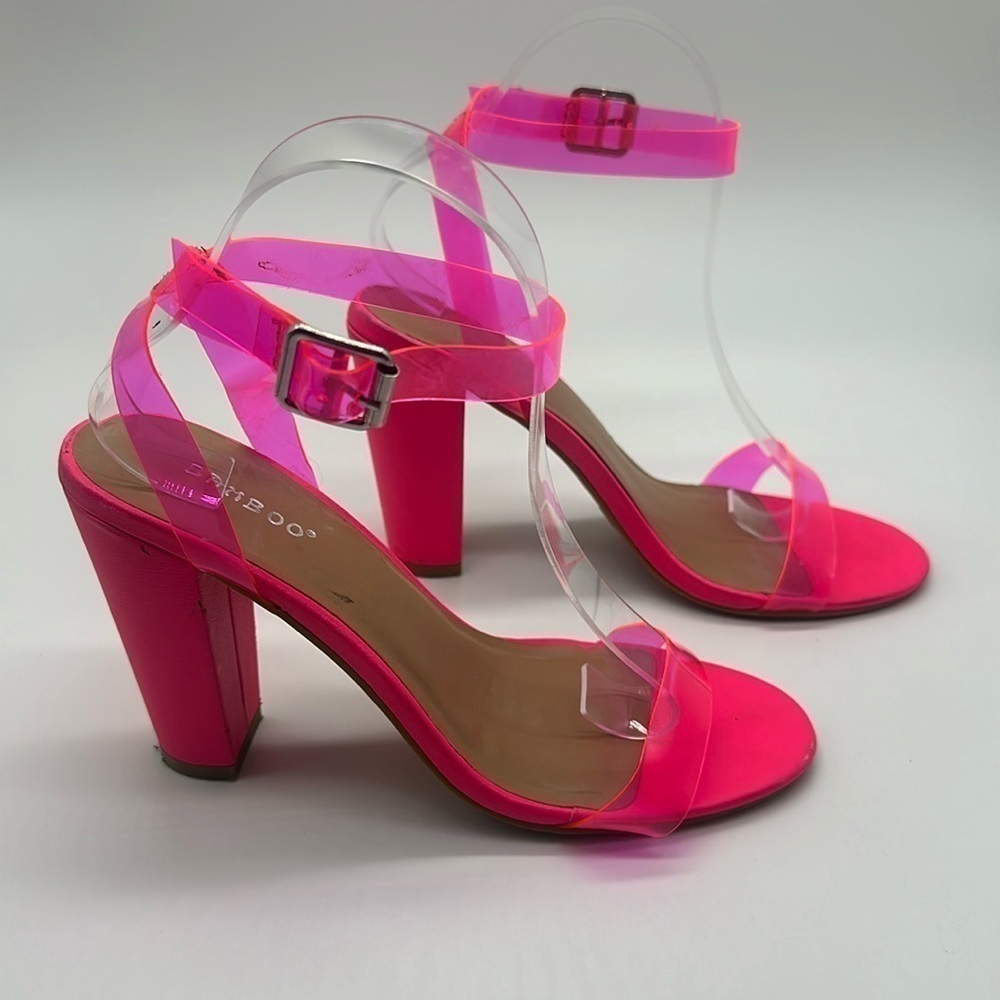 Bamboo Mania-41 One Band Heels Neon Pink Size 8 - Picture 8 of 14